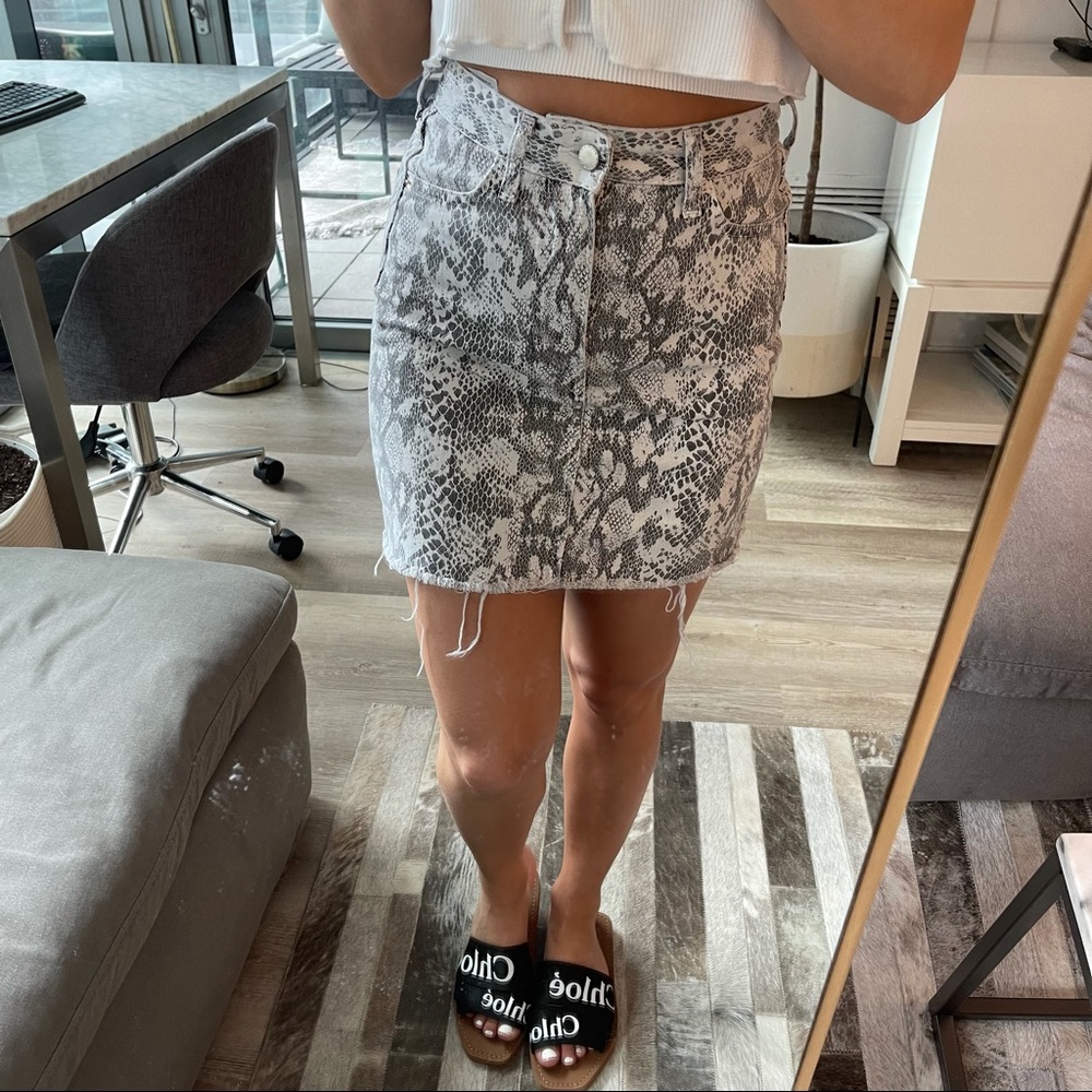 Snakeskin jean skirt size 2